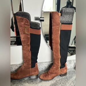Calvin Klein Brown and Black Over the Knee Boots